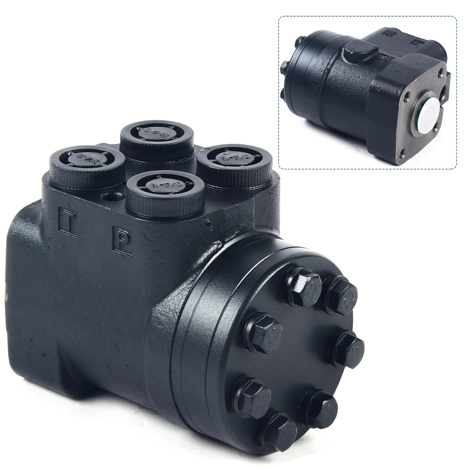 Power Steering Motor, Power Steering Motor for Massey Tractors Direct Replacement 1695444M91 1695445M91 3821548M91 OEM Part Number 240 261 263 375 360 390 4225 4263 3/4"-16 UNF O-Ring