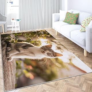 カーペット 動物の猫 60 x 110cm ラグマットラグ 防音マットフロアマットラグ 絨毯 テレワーク デスクカーペット 玄関マット 滑り止め付きオールシーズン キャンプ ラグ 子供部屋/リビングマット