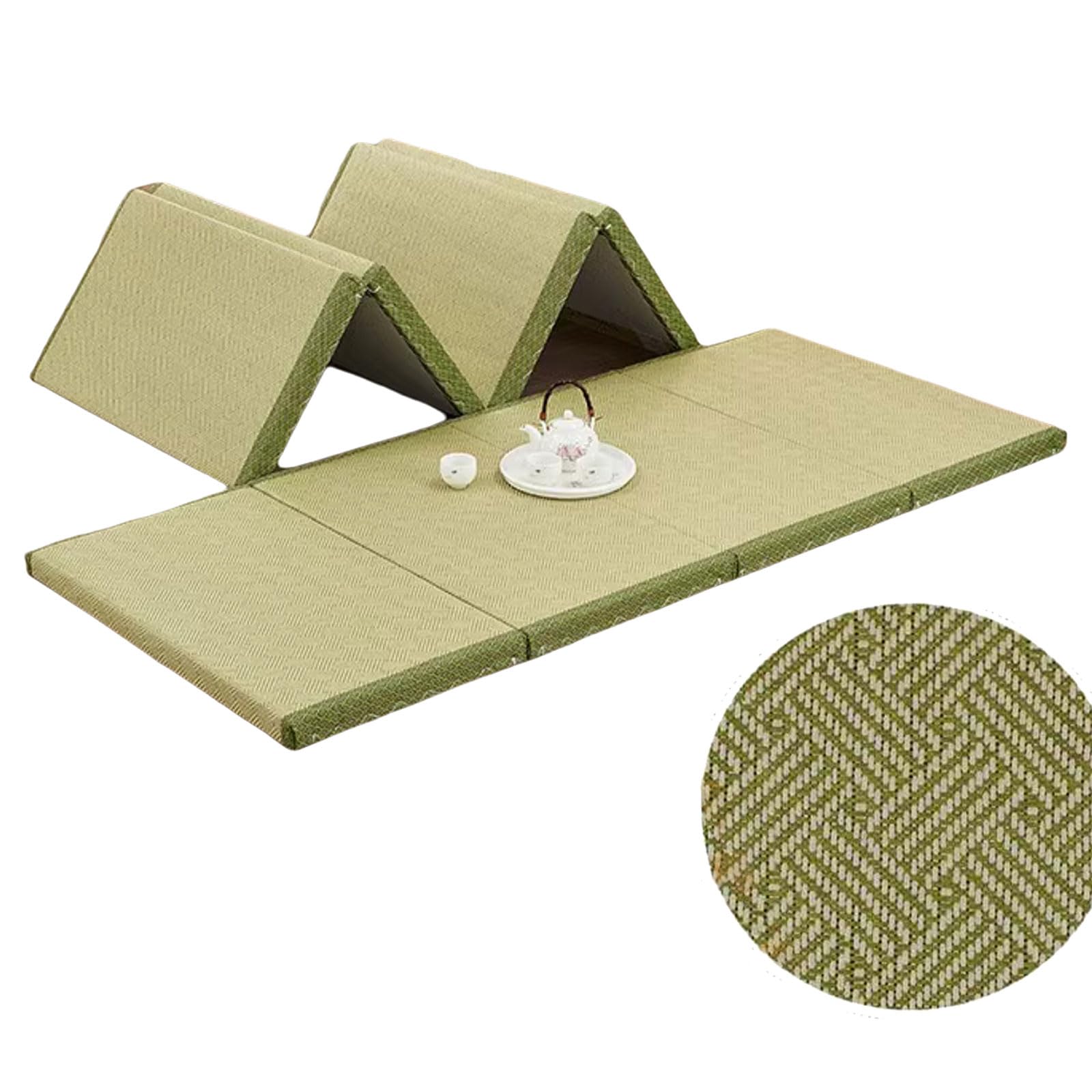 Estera De Tatami Tradicional Japonesa,Tatami Japonés Plegable,Respirable Estera De Tatami De Ratán,colchon Plegable Suelo,con Respaldo Antideslizante,para Meditación Yoga Salón De Té