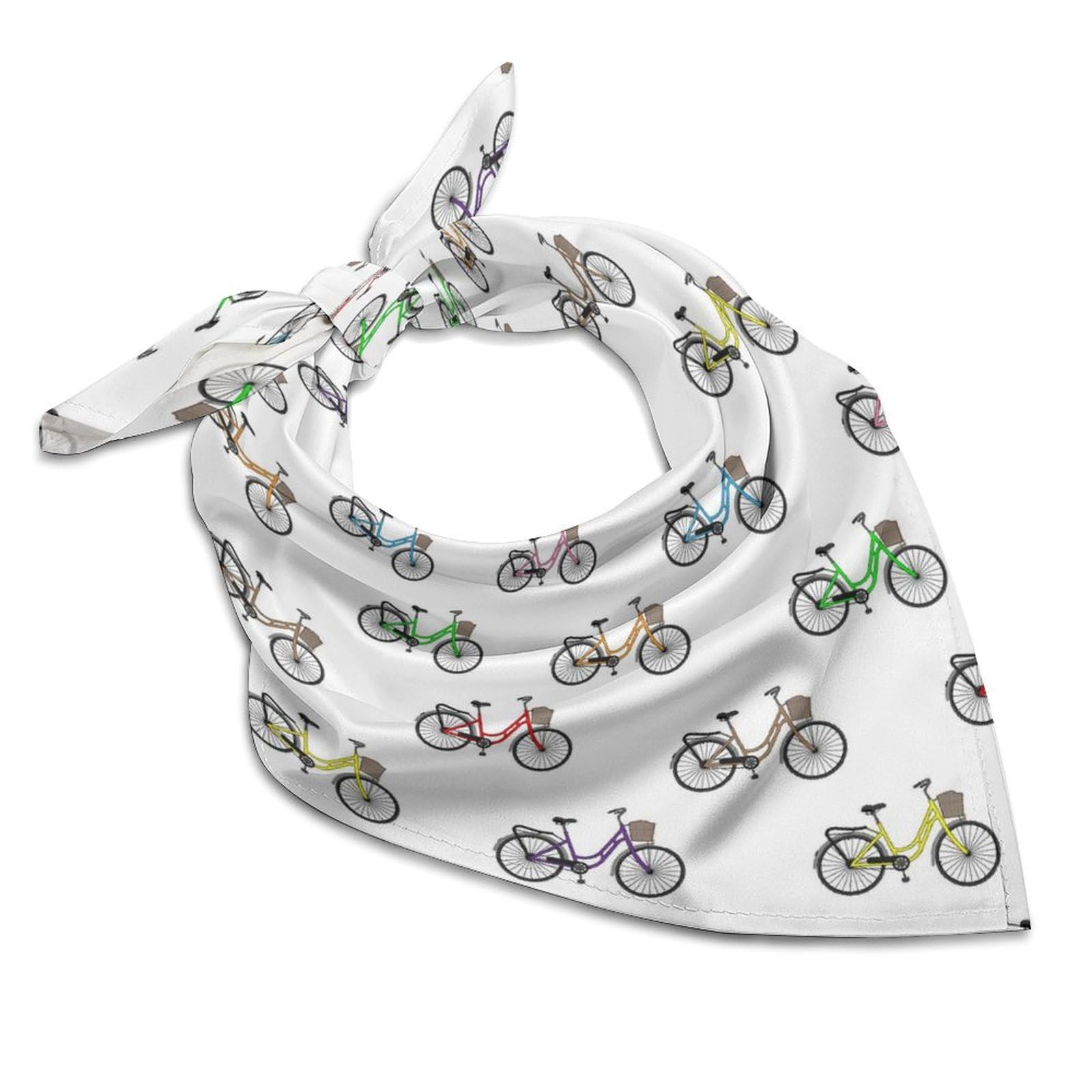TZTTZT Bandanas for Women Men - Colorful Bicycle Pattern Silk Bandana Headband Handkerchiefs Face Mask Scarf 18