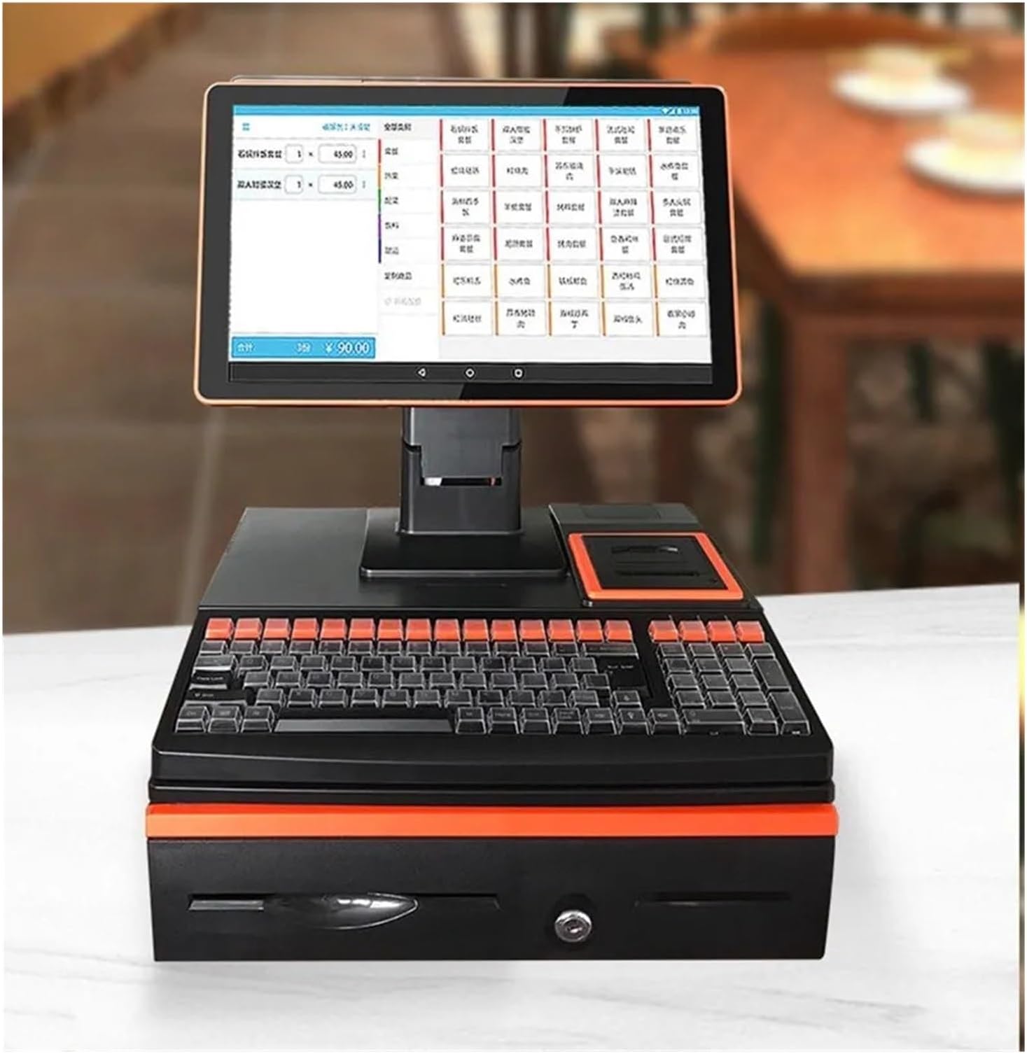 POS Computer Factory POS System Cash Register, Terminal Touch Desktop Restaurant Supermarket Hotel Exclusive Design POS PC(Blue J1800)