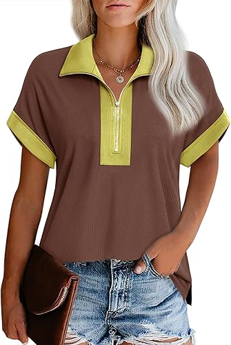 Vivilli Women's Polo Shirts Summer Tops for Women Trendy Business Casual Work Bl