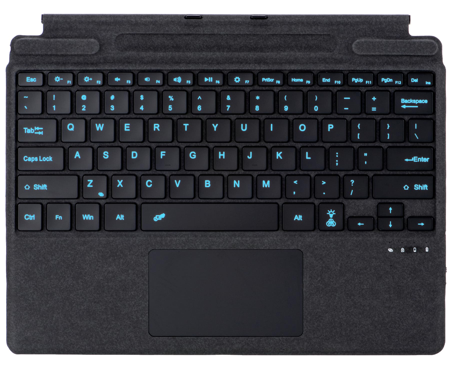 Clavier Bluetooth pour Microsoft Surface Pro Copilot+ PC (11e édition), compatible avec Pro 8 Pro 9 Pro 10/ Pro X Pro 11 génération, QWERTZ, trackpad, chargement USB, allemand, noir