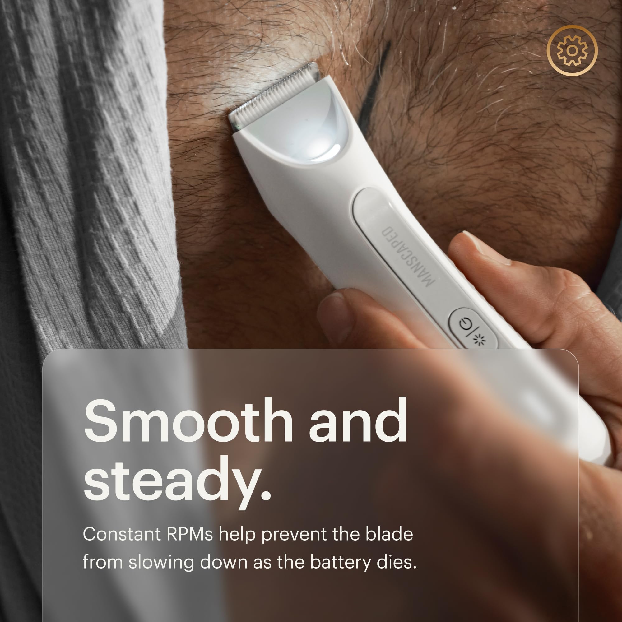 MANSCAPED® The Lawn Mower® 3.0 PLUS Trymer do pachwin i ciała – ostrze trymera SkinSafe®, Wodoodporna maszynka do golenia, Akumulator USB-C, Bezprzewodowa golarka męska z kulką, White Hot