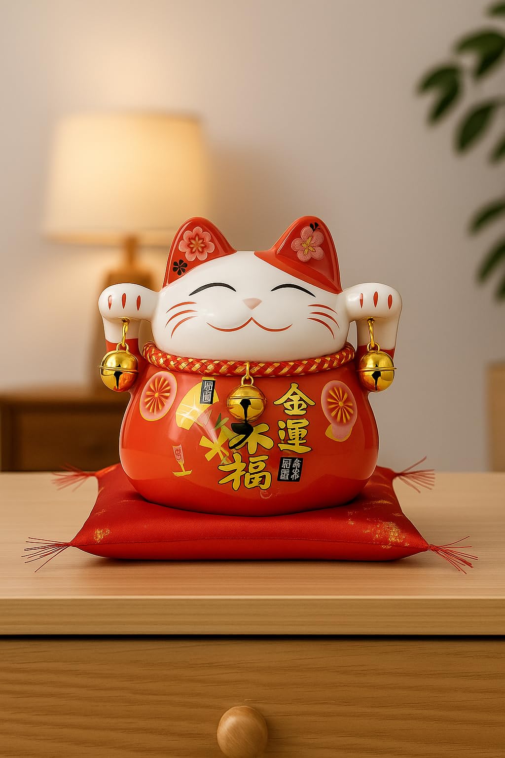 Lucky Cat Money Box – 10cm Ceramic Maneki Neko Coin Bank