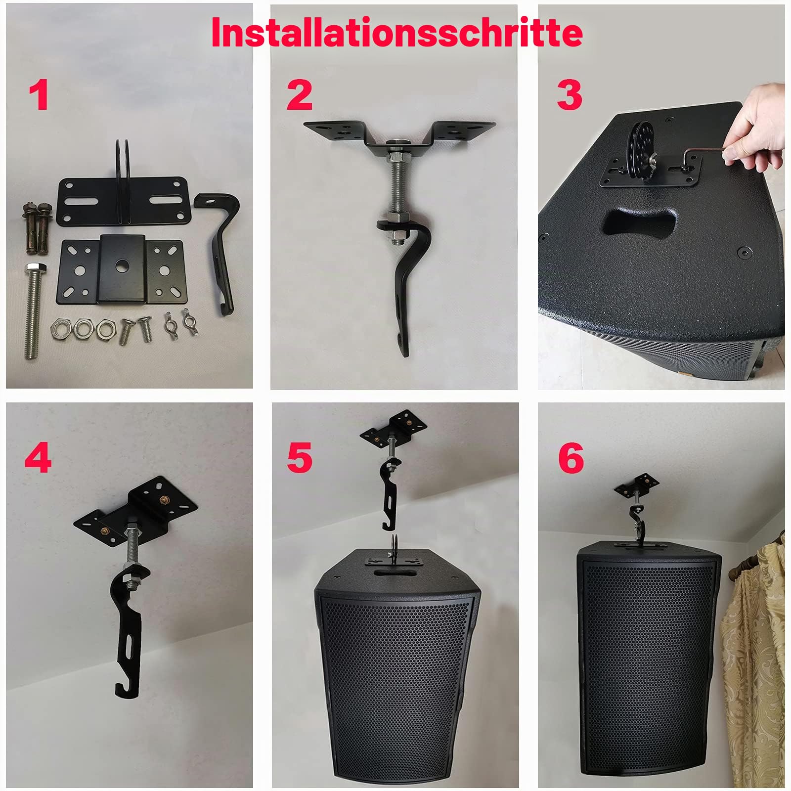Howonder SPS-506D Ceiling Speaker Mount, Lautsprecher Deckenhalterung kompatibel mit den meisten 8" 10" 12" 15" Lautsprechern. Halten Sie bis zu 100lbs,(2 Packs Schwarz)