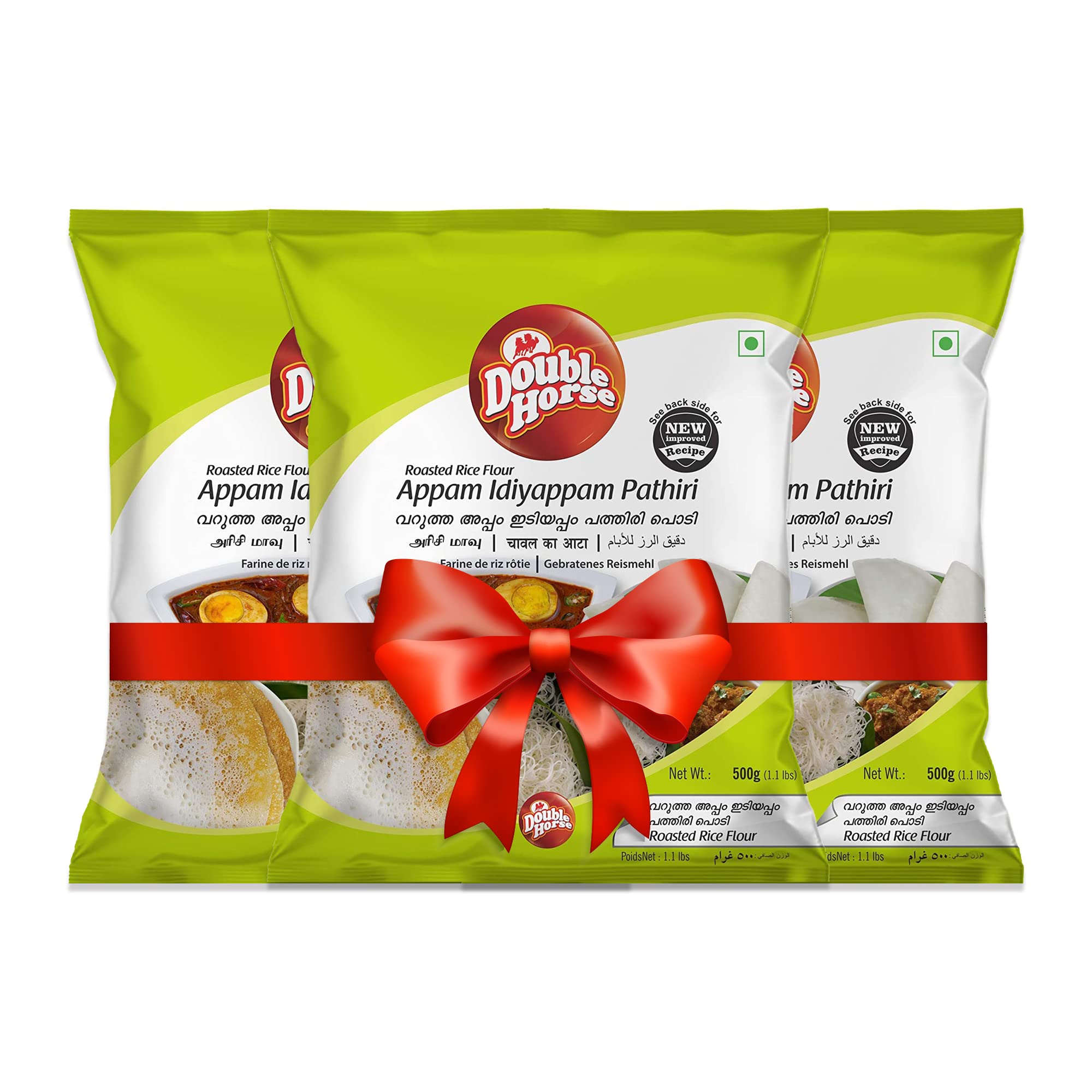 Double Horse Traditional Appam/Idiyappam/Pathiri Rice Flour, 500 Gm (Pack Of 3) |Roasted White Rice Flour| Sortex Rice Powder| Aripodi| Pathil Powder (B0C46P2R1P) Amazon Price History, Amazon Price Tracker