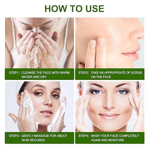 Miniatura 6 de Exfoliante facial natural, exfoliante orgánico de aloe vera para puntos negros, manchas oscuras y acné, exfoliante facial y corporal para eliminar