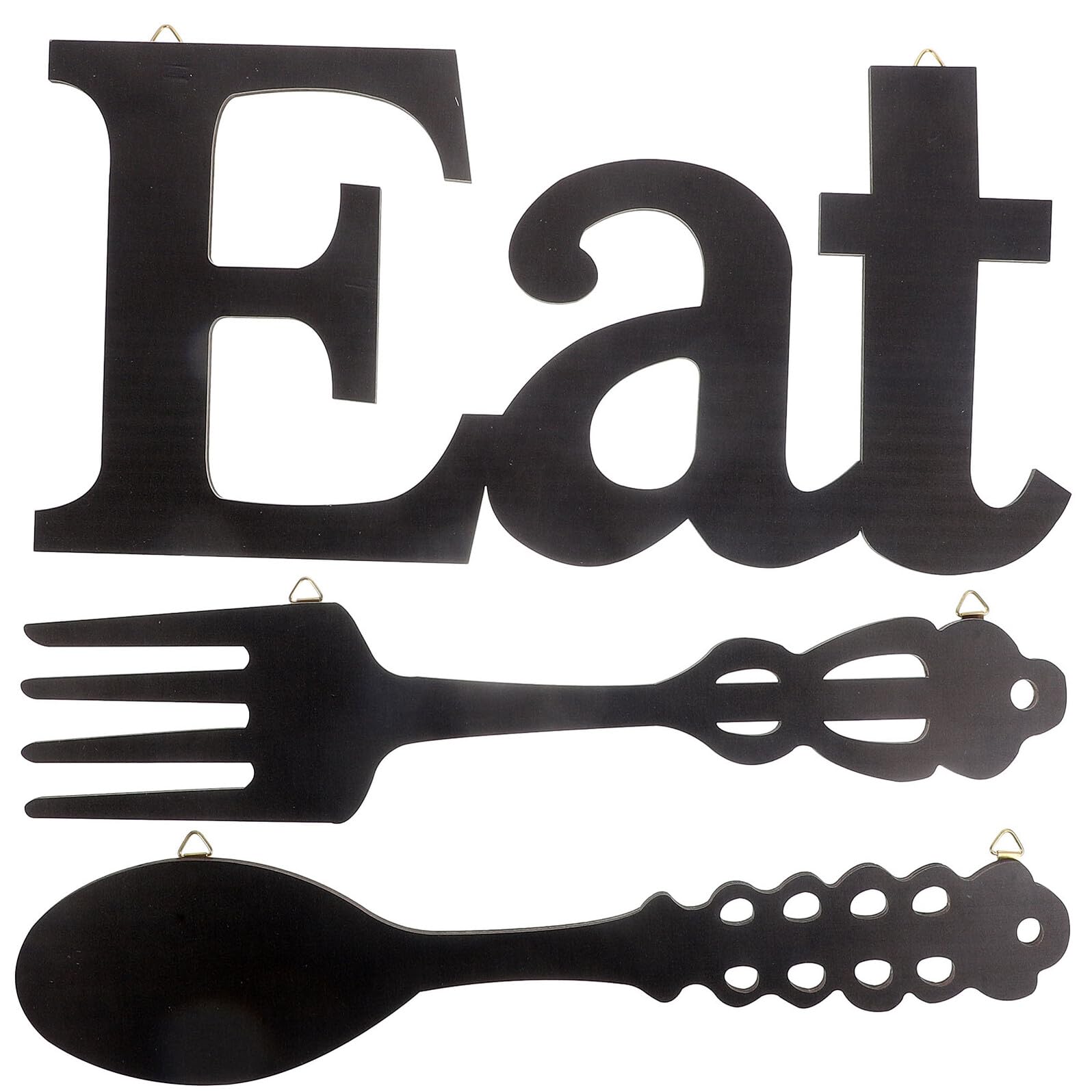 Décoration murale cuisine créative : set Eat et couverts en relief