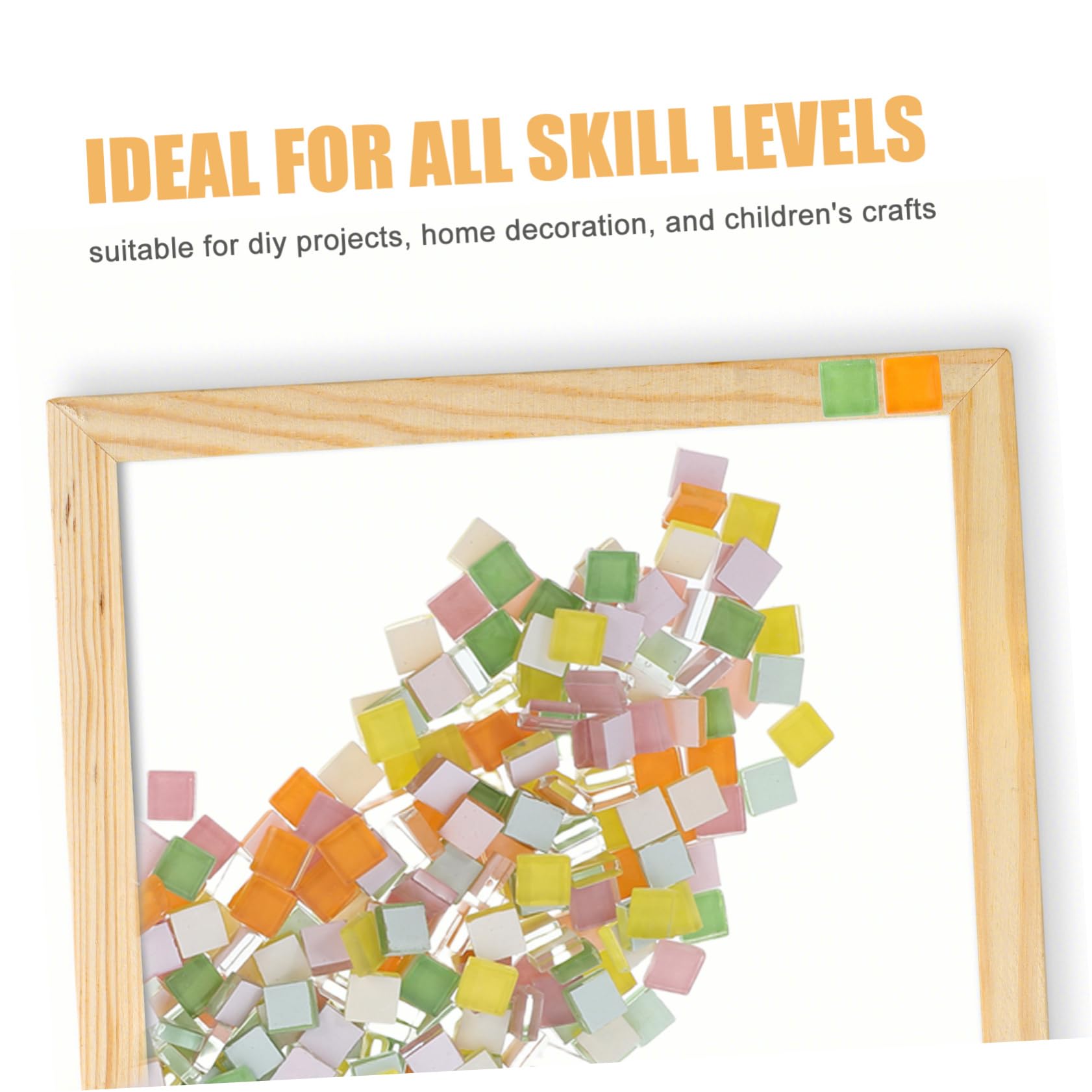 HOMSFOU Vetro per DIY Kit Mosaico Vetro Quadrato per Progetti Creativi Facile da Usare Sicuro per Adatto per Decorazioni e Attività