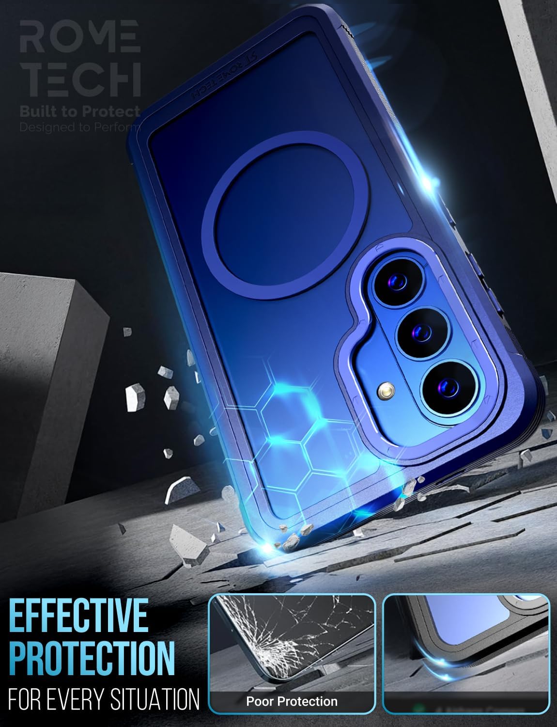 Designed for Samsung Galaxy S26 Case with Belt Clip Holster, Kickstand Slim Cover Compatible with Magsafe Chargers - Phone Case for S26- Blue