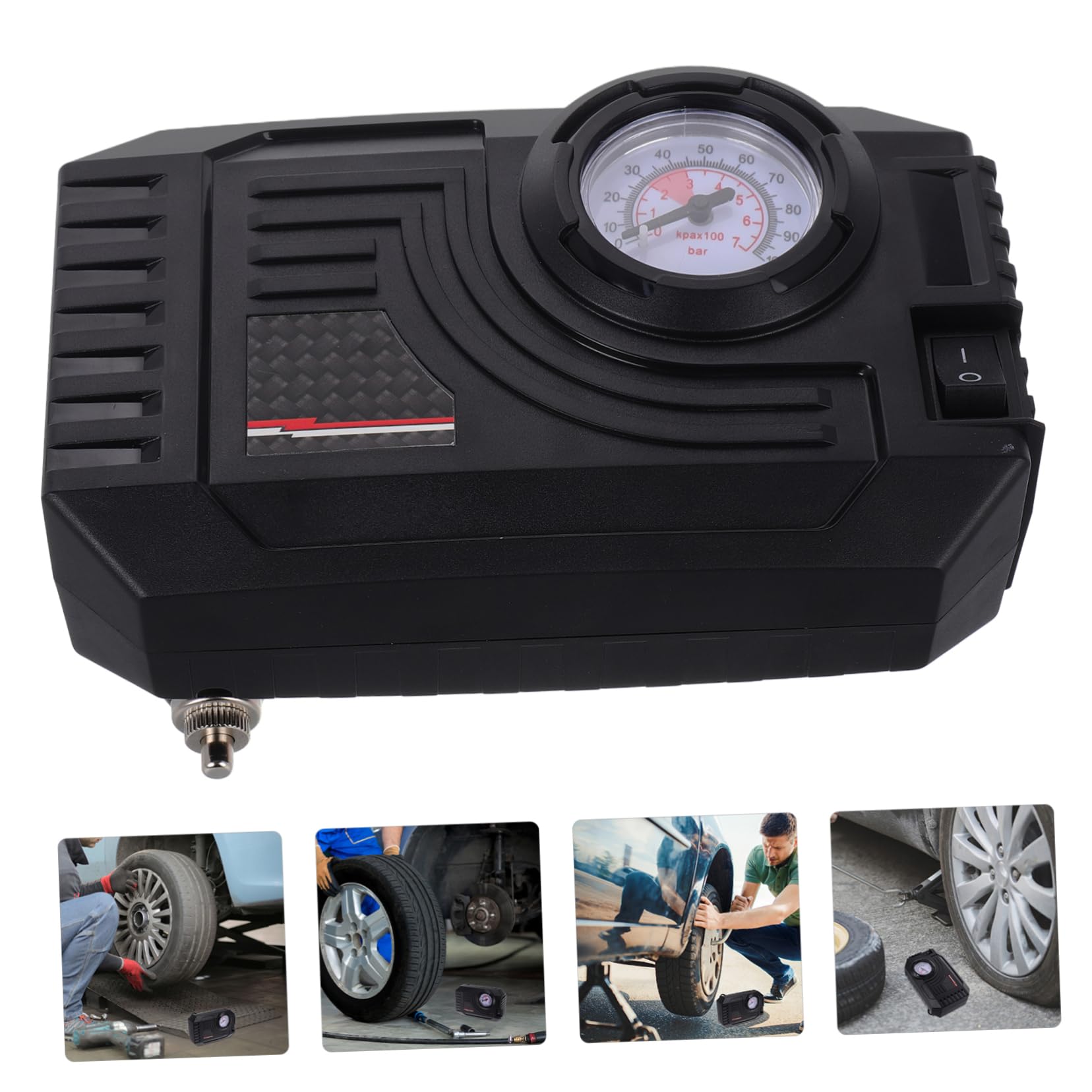 Compresor de Aire Portátil Eléctrico para Coche, Inflador de Neumáticos Material Abs y Metal, Resistente al Envejecimiento, Adecuado para Uso en Vehículos