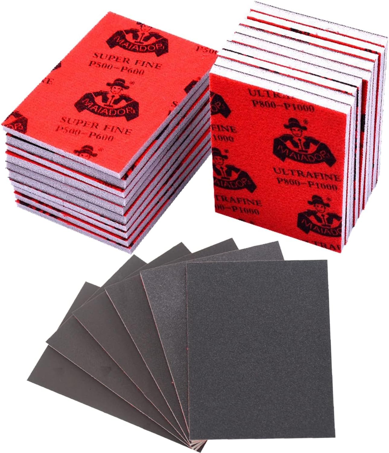 21 Pcs Sanding Sponge Set, 320-3000 Grit Ultra Fine Pads, Soft Foam Sand Blocks, Wet Dry Sandpaper for Polishing Model, Drywall, Metal, Wood Furniture