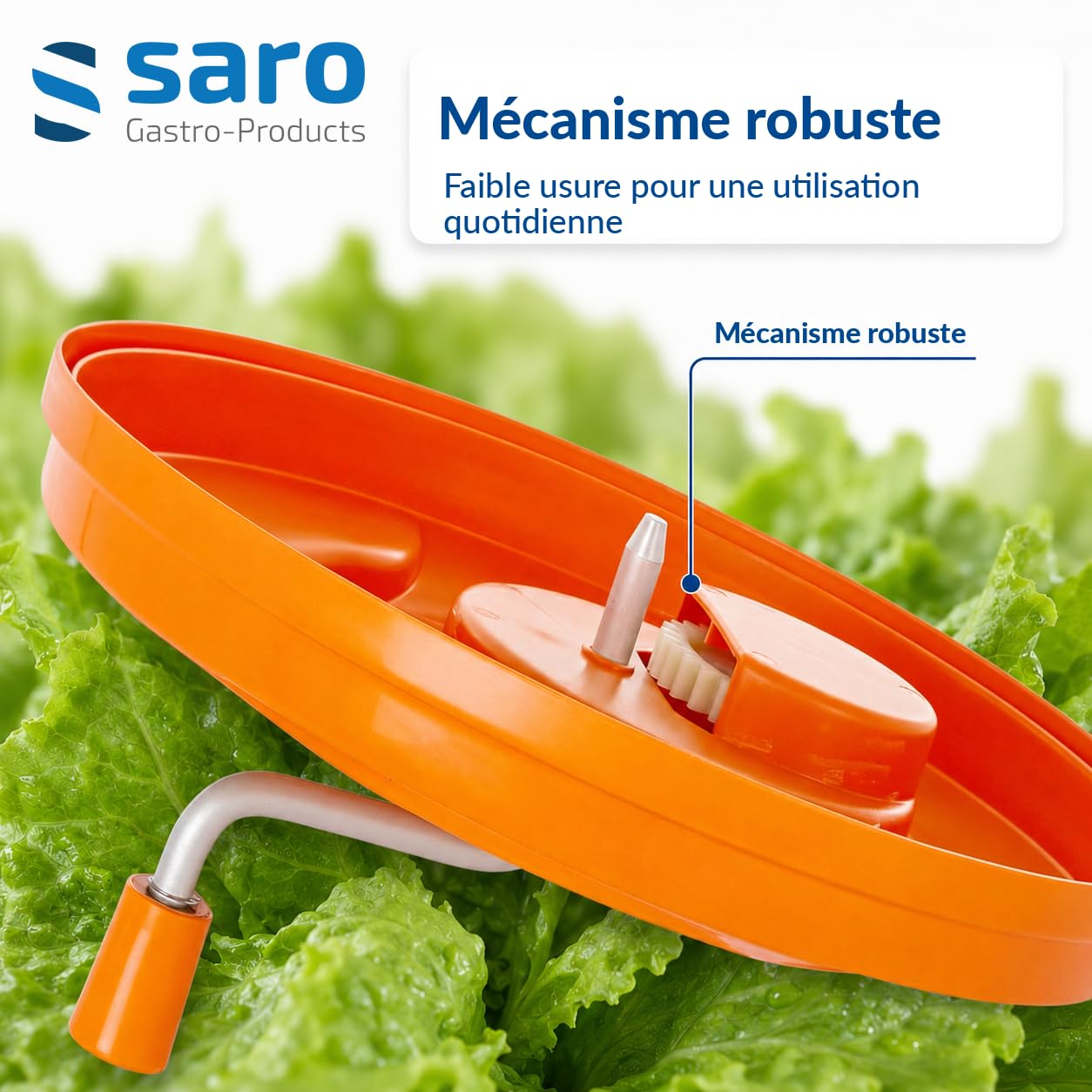 Saro - Rena 121 Essoreuse à Salade, 12 l, Ø 330 mm, Mécanisme en Plastique Résistant aux Chocs, Passe au Lave-Vaisselle, Base Antidérapante