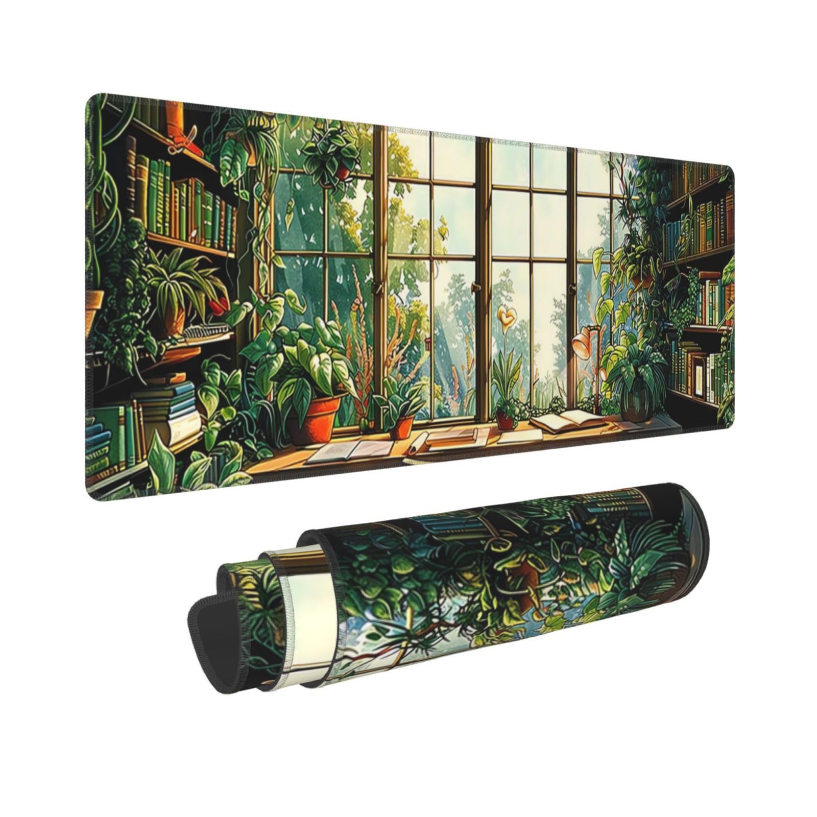 Plants Lovers Gaming Mouse Mat XL Mouse Pad,31.5 X 11.8 X 0.12 in | Gaming Mouse Mat Extended Large XL Mouse Pad Desk Mat Non-Slip Rubber Mice Pads Stitched Edges for Office Home