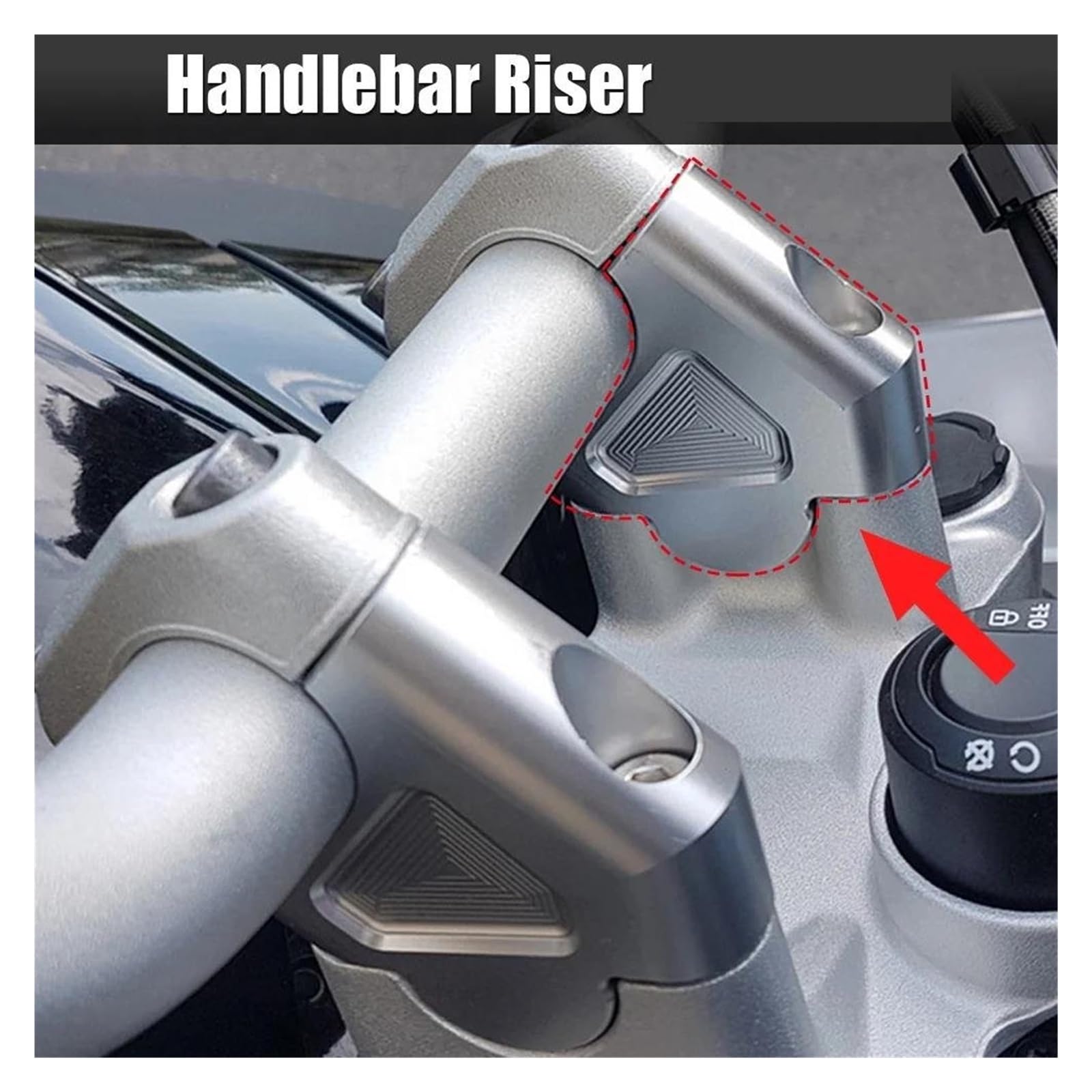 Manubrio Riser Moto Per BMW R1200GS R1250GS Adventure 1200 1250 R1250RS R1200R CNC Accessori Rialzante Argento