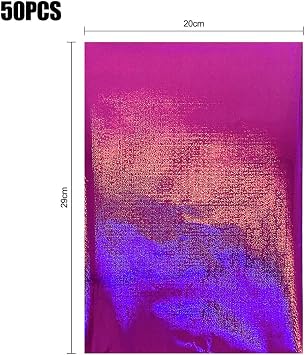100PCS Toner Reactive Foil for Card Making 11.4x7.9inch Transfer Foil Paper for Circut Foil Transfer Foil Roll Toner Reactive Foil Foil by Laser Printer&Laminator Embossed Metallic Foil Paper Sheets