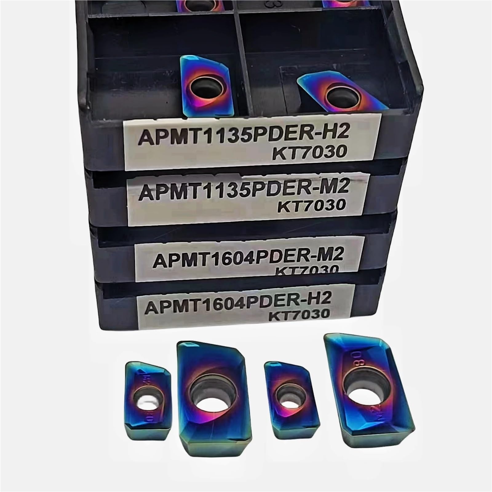 10 Uds. Insertos De Carburo Herramientas Torneado Fresa Frontal CNC Fresado(APMT1604-H2 KT7030)
