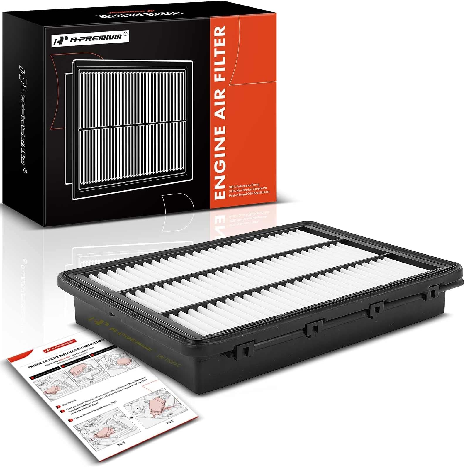 A-Premium Engine Air Filter Compatible with Hyundai & & Kia Models - Tucson 2016-2021, Sportage 2017-2022 - 1.6L 2.0L 2.4L - Rigid Panel Air Filter