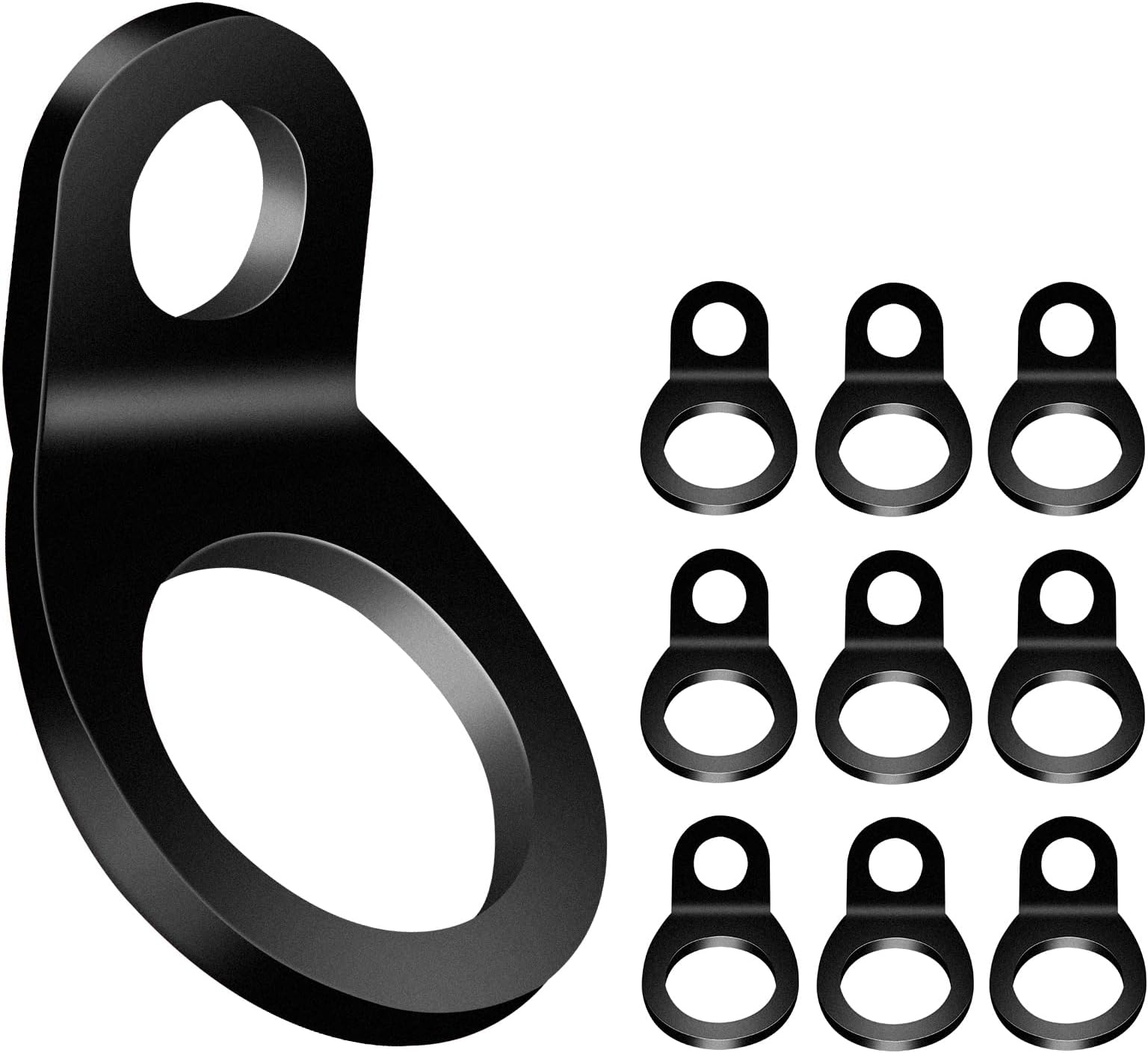 Tie Down Strap Rings Tie-Down Anchors Hooks Stainless Steel Lashing Rings with Black Powder Coating for Tiedown Attachment Points for Dirt Bike, Motorcycle, Trailer,Pickup,Truck,Camper,RV (Pack of 10)