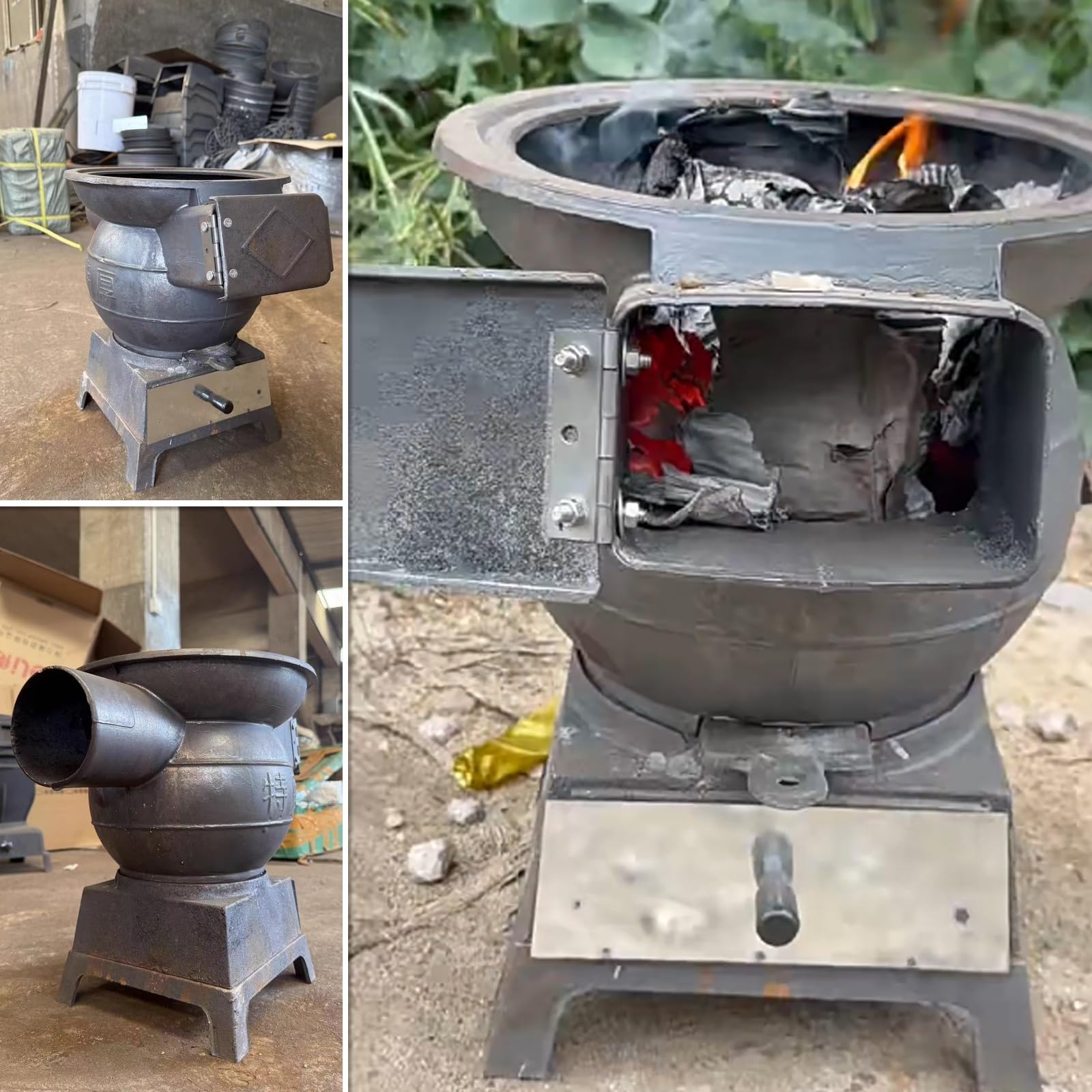Mini Barbecue Camino a Legna Stufa a Pellet Piccola Stufe a Legna da Interno Vera Stufa da Campeggio for Cucinare All'aperto, sul Patio o nel Cortile