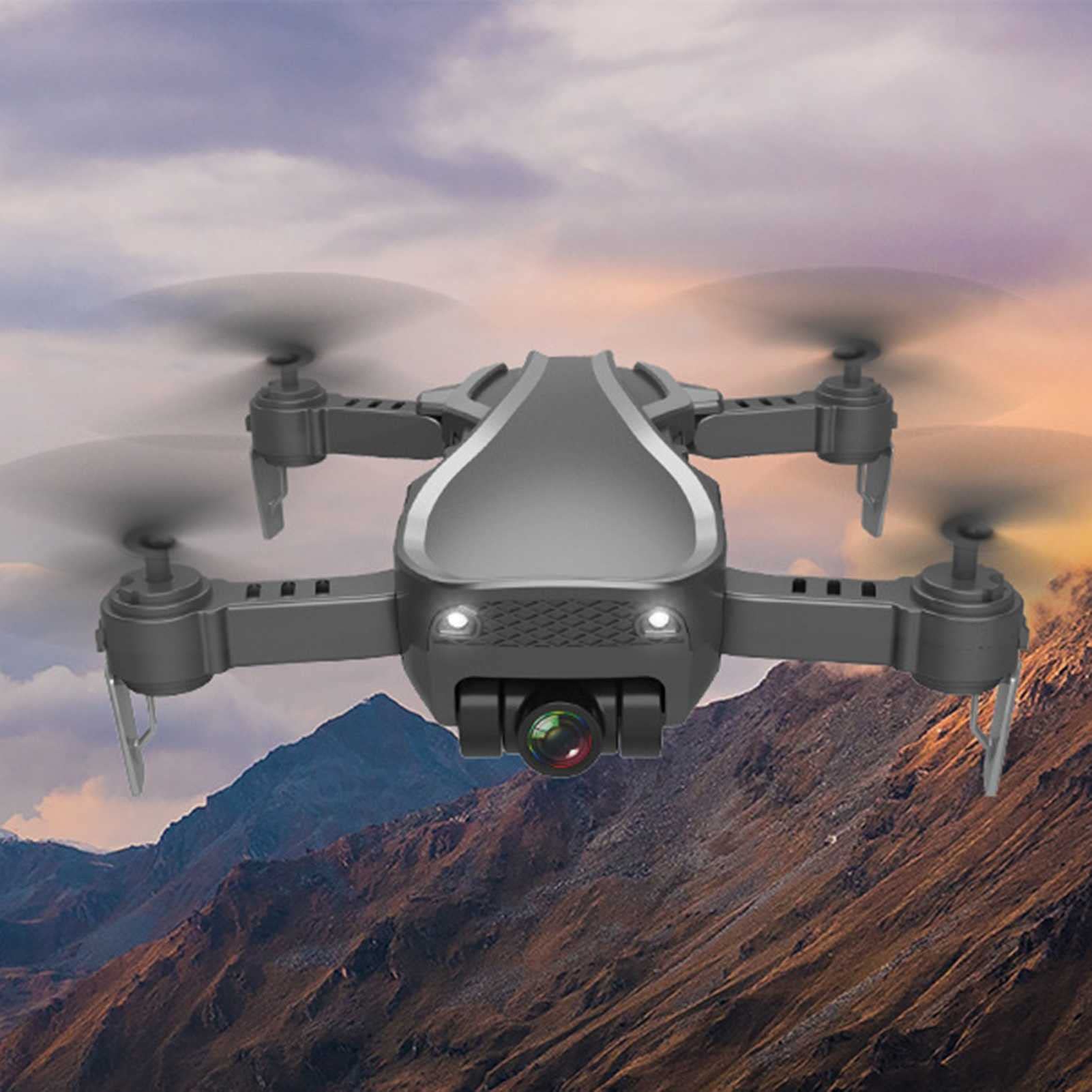 Droni 4K HD con fotocamera per adulti quadricottero con facile ritorno automatico per la casa Custodia per il trasporto all'aperto e funzioni dei punti di vista per principianti (3 batterie)
