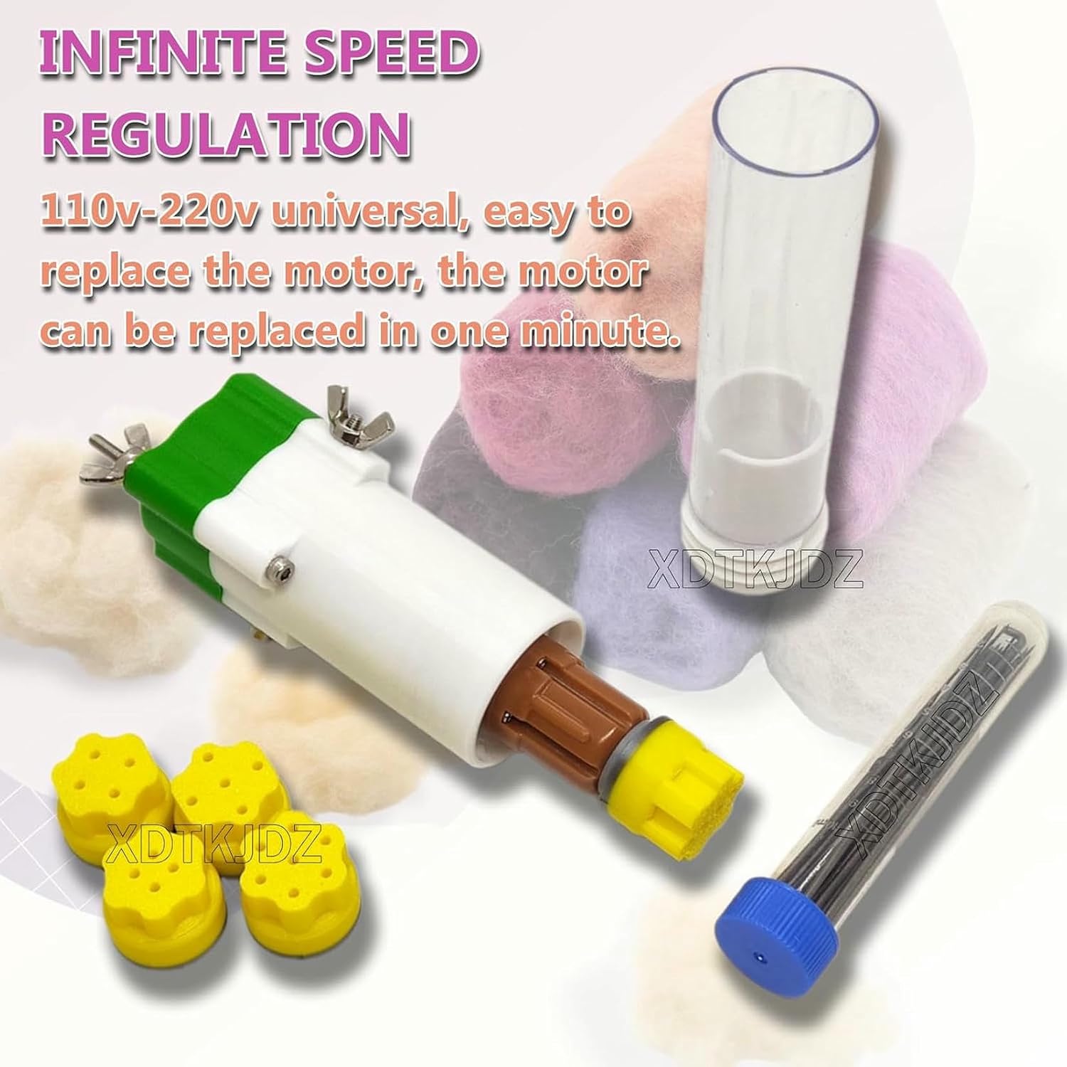 Electric Felting Needle Machine Kit, Punch Style Felting Needle Tool, Stepless Speed Regulation, Quick Felting, for DIY Wool Painting and Felted