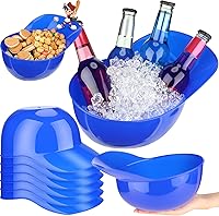 Vista 16 de Tanlade Casco de béisbol de plástico grande de 72 onzas, cuencos de béisbol, cuencos para aperitivos, helado, postre para trabajadores de Rojo