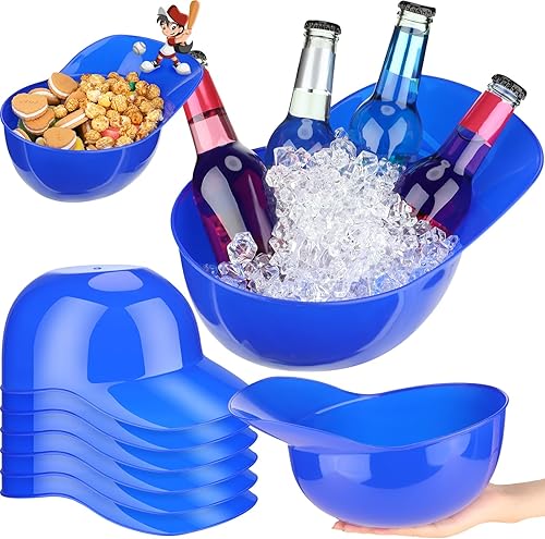 Miniatura 16 de Tanlade Casco de béisbol de plástico grande de 72 onzas, cuencos de béisbol, cuencos para aperitivos, helado, postre para trabajadores de Rojo