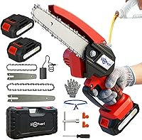Vista 1 de Mini motosierra inalámbrica de 4 y 6 pulgadas, sierra de mano ligera con lubricación automática, sierra de podar eléctrica, sierra de árbol
