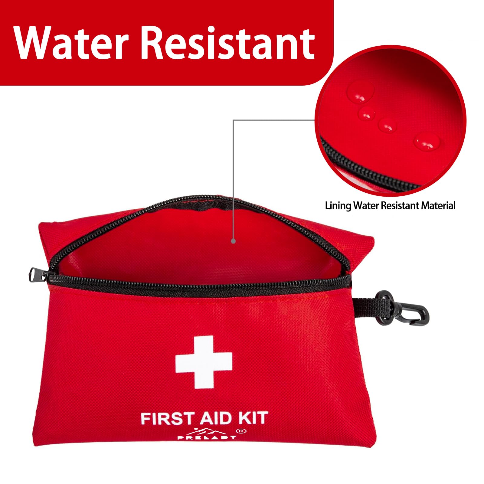 152 Piece Small First Aid Kit, Travel Size First Aid Kit TSA Approved, Mini Forst aid kit for Home, Car, Travel, Camping, Truck, Sports, Office, Hiking Med Kit for Backpack — Amazon image 6