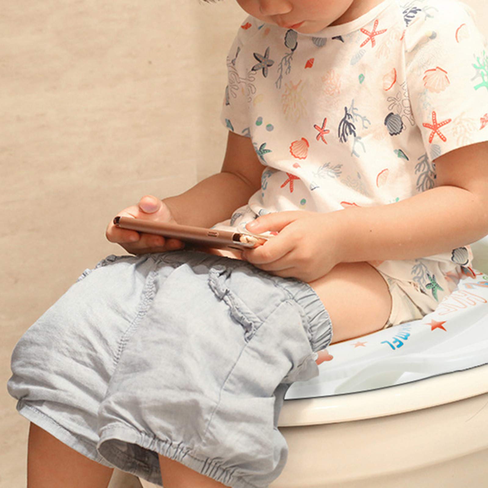 Jimmackey Réducteur De Toilette Pour Enfant Avec Poignées Et Dossier – Siège WC Bébé Antidérapant, Pliable Et Portable Pour Apprentissage Propre