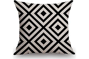 Swono Geometric Striped, Black and White Inclined Line Throw Pillow Accent Cover