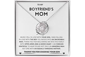 Thoughtful Christmas Gift for Boyfriends Mom from Girlfriend - Personalized Necklace with a Meaningful Message
