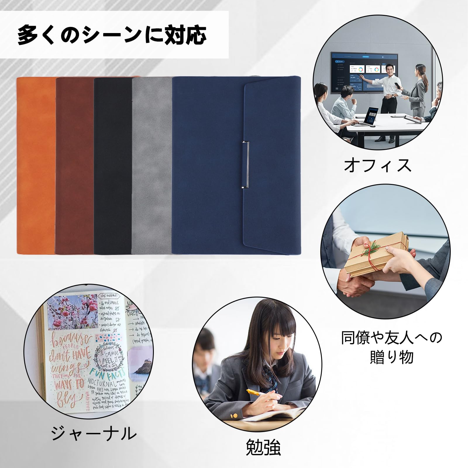Amazon.co.jp: システム手帳 a5 バインダー 6穴 リング ノート PU