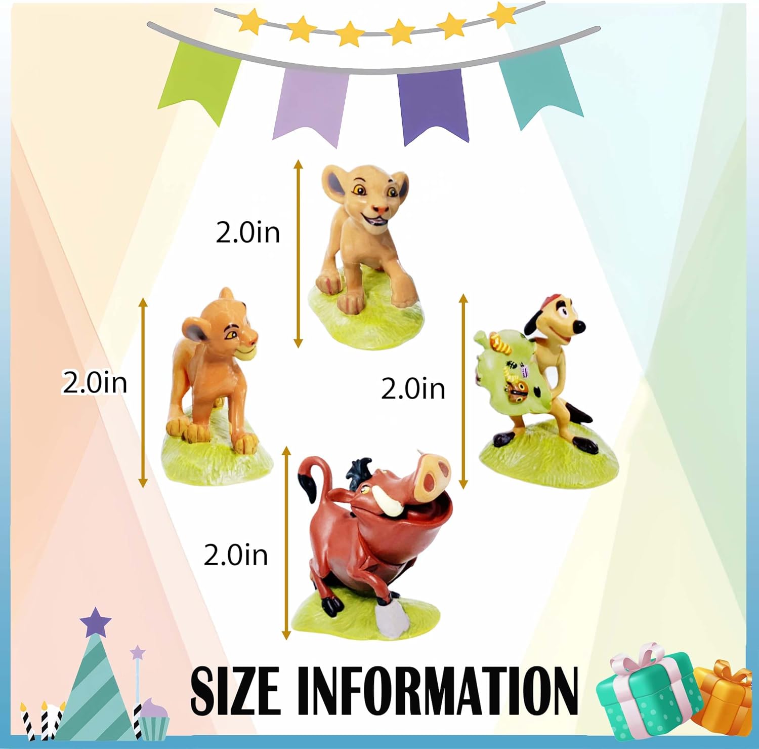 Animal Figurine Commemorative Set, Spotted Hyena&Warthog Toys, Christmas Party Cake Animal Decoration PVC Model(4.0 inch/9 Piece)