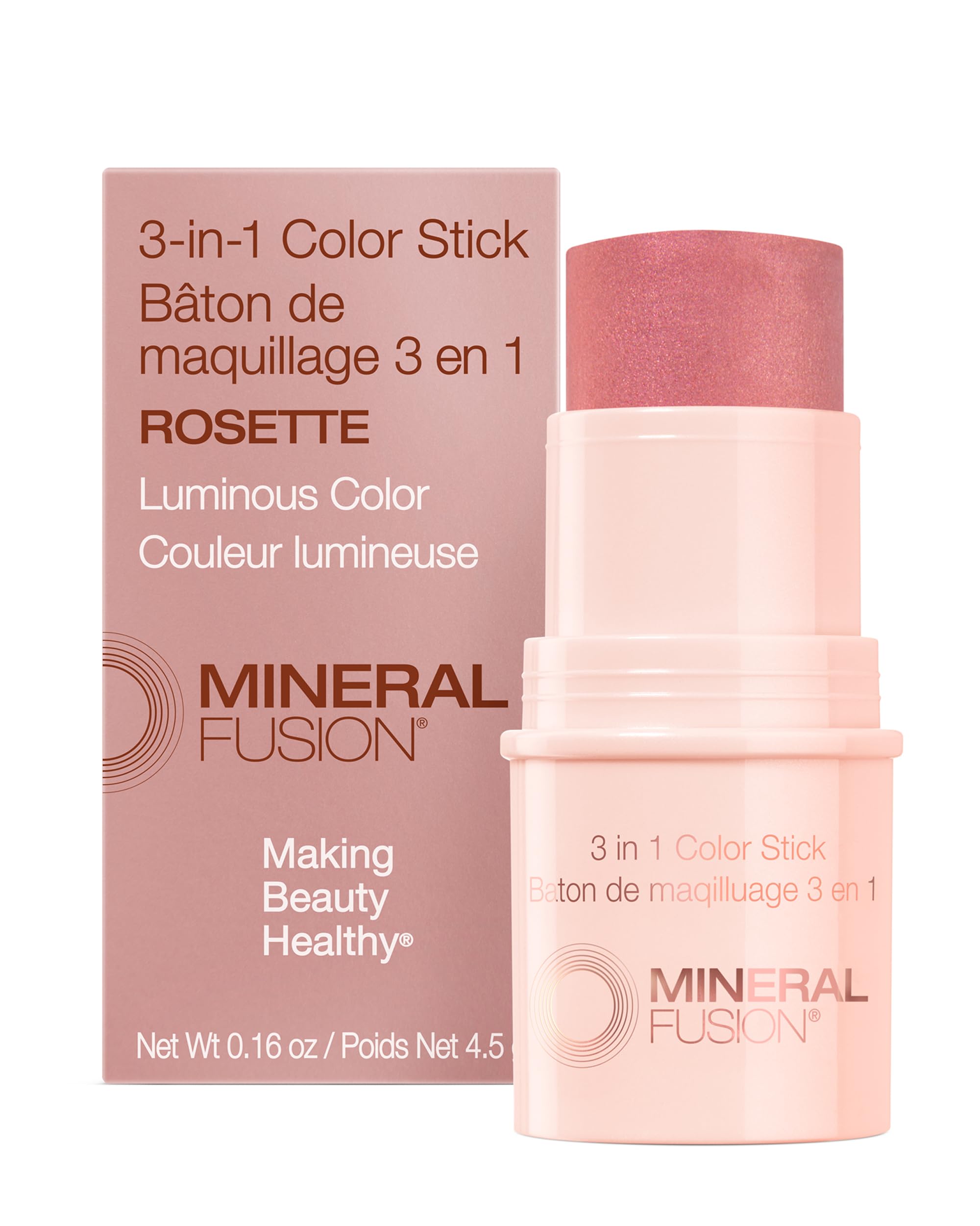 Mineral Fusion, Color Stick Rosette 3 In 1, 0.18 Ounce