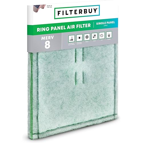 Filterbuy 20x25 Ring Panel Air Filter, 2-Ply MERV 8 Commercial HVAC AC Furnace Filters Replacement (1-Pack)
