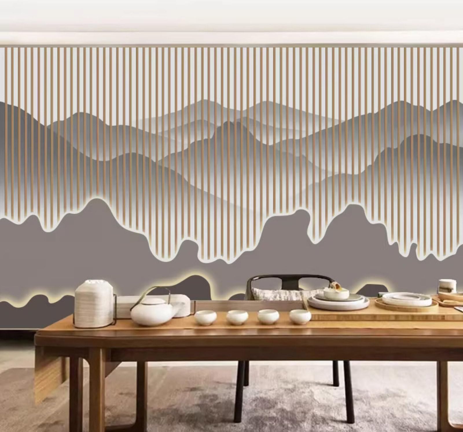 Abstract Creative Wooden Lattice Landscape Beauty Salon 3D Wallpaper Easy Install Feature Office Living Room Sofa Bedroom TV Background Wall Decoration-400cm×280cm