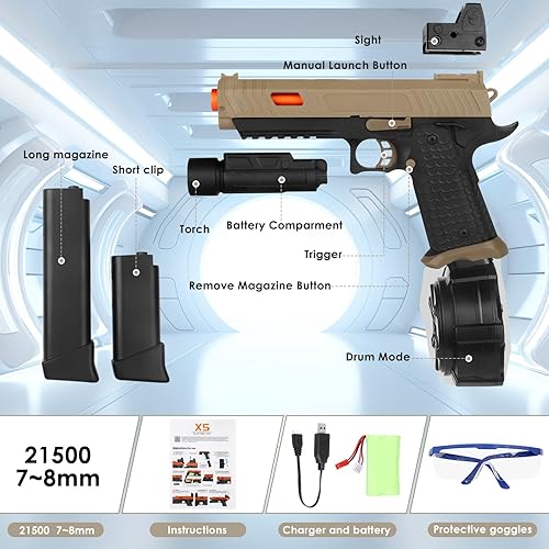 Miniatura 3 de Juguetes de gel X5, versión mejorada para X2 juguetes de gel completamente automáticos con gafas y tambor, para juegos de Navidad y Pascua, al aire
