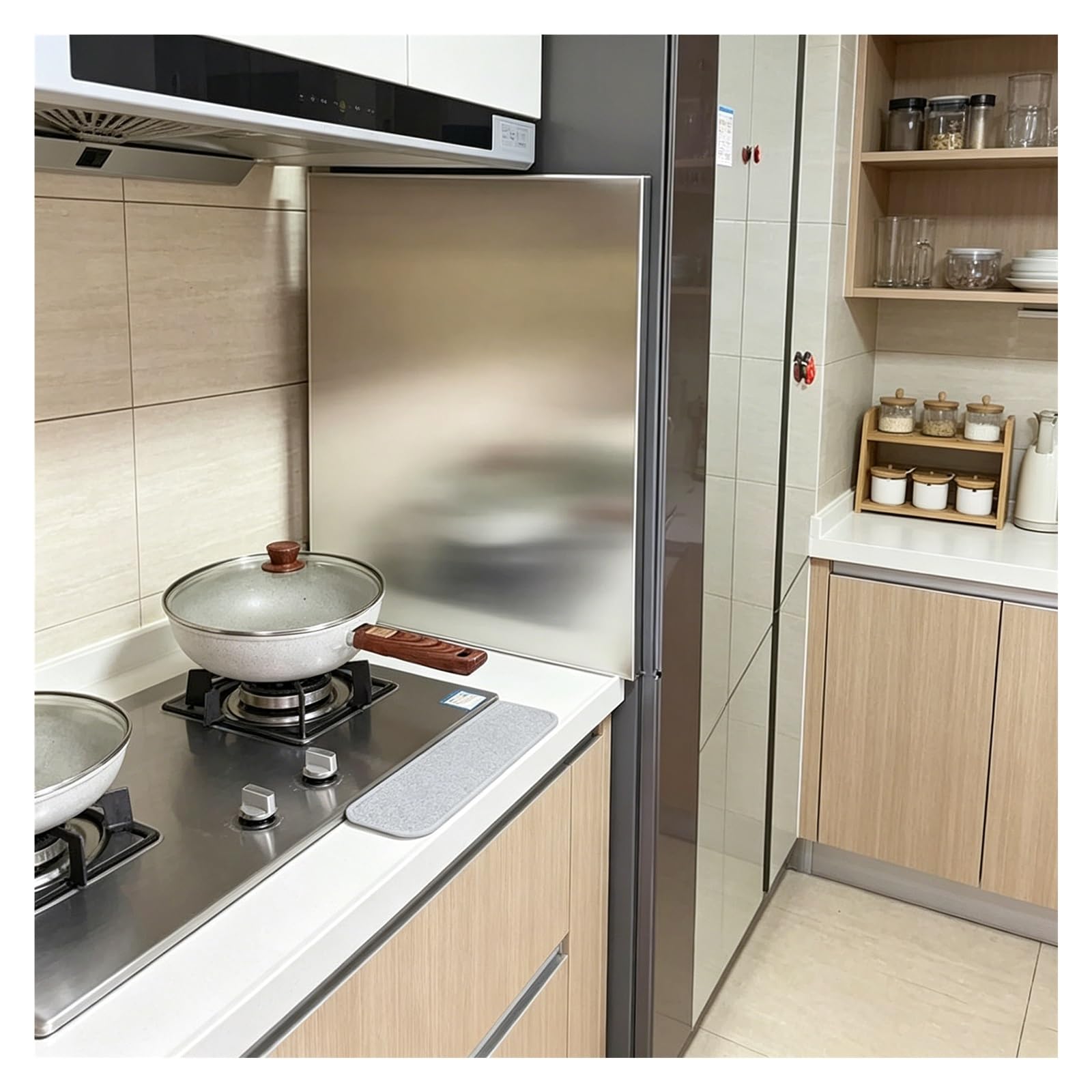 Tapis de protection thermique autocollant et magnétique pour côté réfrigérateur, gril, cuisinière, four, feuille d'aluminium