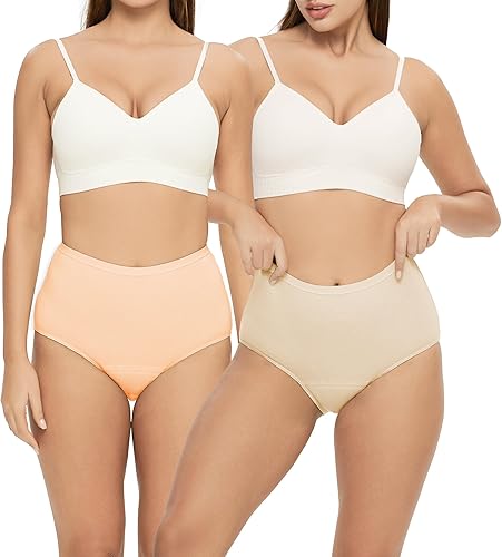 Battewa Ropa interior para incontinencia para mujer, lavable, a prueba de fugas, ropa interior de algodón de cintura alta de 1.7 fl oz para fugas de