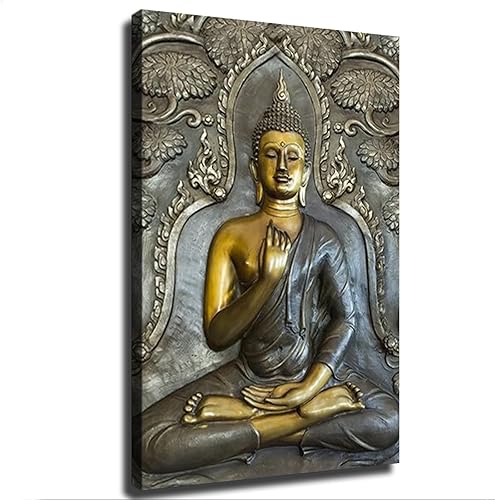 Wadyui Póster de meditación Zen de Buda para decoración de pared, decoración del hogar, sala de estar, aula, cocina, dormitorio, estética (sin