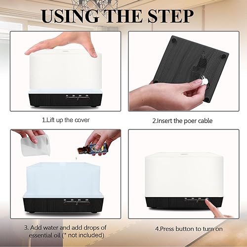 Miniatura 7 de Humidificadores para dormitorio, hogar, habitación grande, habitación de niños, guardería, oficina, 16.9 fl oz, humidificador ultrasónico de niebla