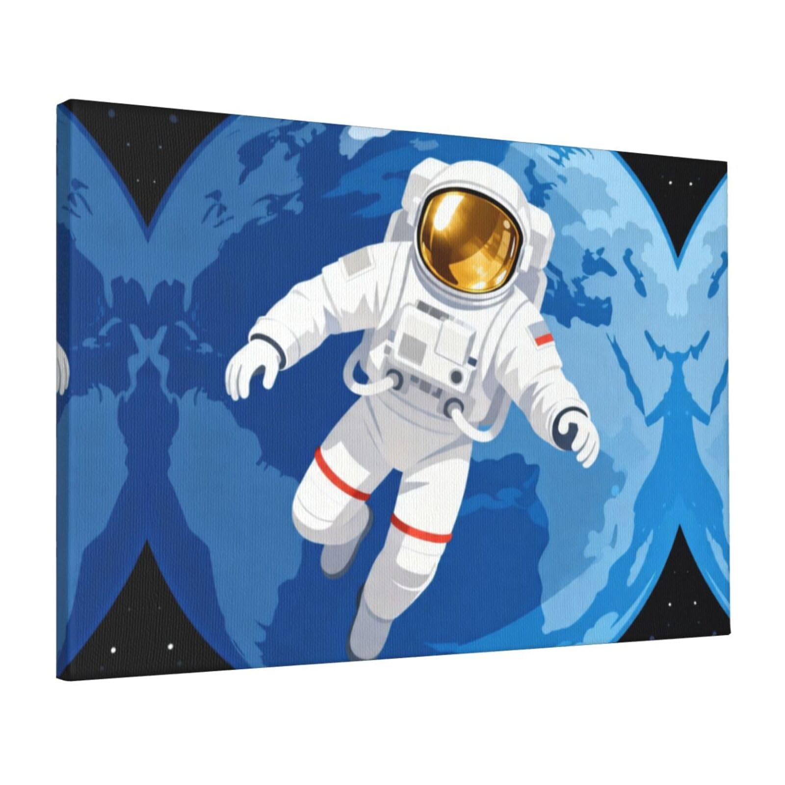 CNTDBU Astronaut Canvas Wall Art 16x24 Inch-Large Modern Painting Print for Living Room, Framed Ready to Hang Artwork for Bedroom