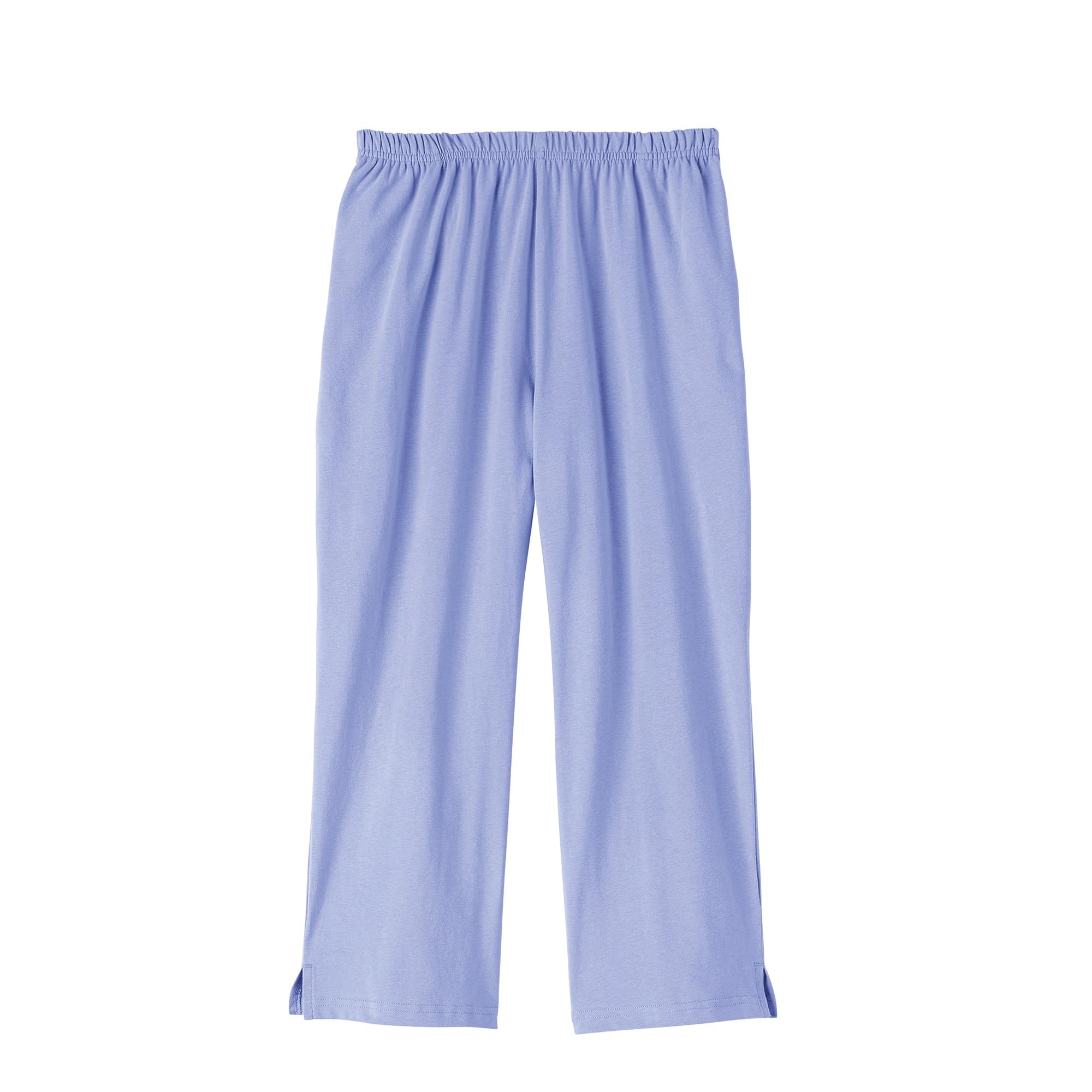 AmeriMark Womens Capri Pants - Full Elastic Waist Pedal Pushers - Ladies 100 Cotton Pull-On Cropped Pants -