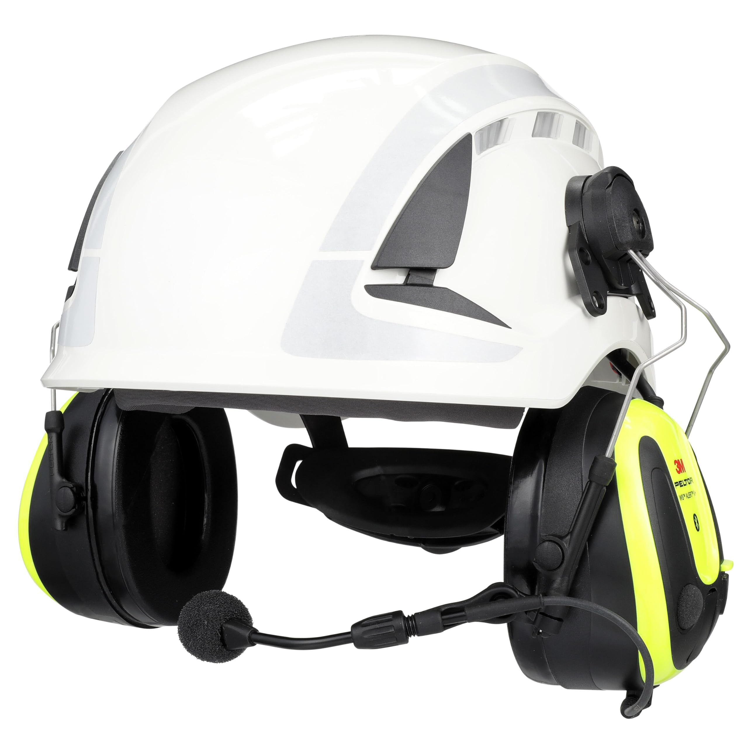 Peltor 3M WS ALERT X+, app, giallo brillante, cuffie, fissaggio per elmetto | Bluetooth, MRX21P3E3WS7, USB-C, 1 per confezione