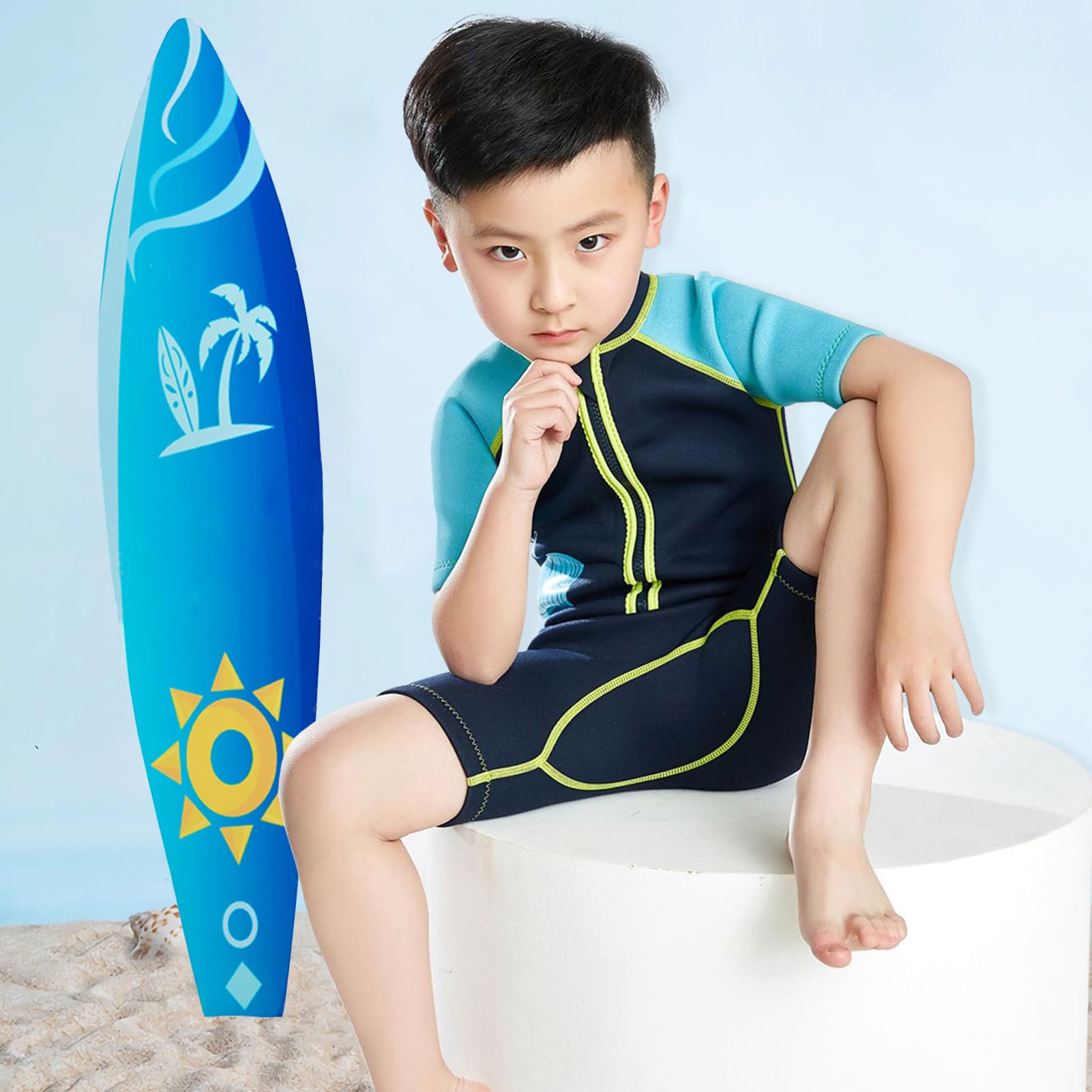 Kinder Mädchen Jungen Neoprenanzug 2.5mm Neopren Shorty UV-Schutz Badeanzug Einteiliger Badeanzüge Wetsuit
