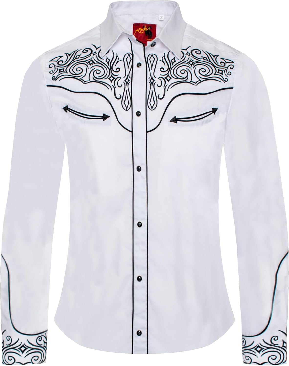Rodeo Clothing Women’s Western Casual Button Down Shirt, Embroidered Cowgirl Country Outfit Shirts for Women 518 XL White