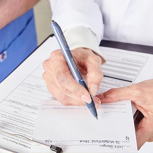 Miniatura 7 de Sharpie S-Gel - Bolígrafo de gel de 0.020 in, cuerpo de plástico, tinta negra, color azul escarchado, paquete de 12